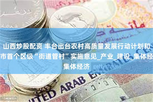 山西炒股配资 丰台出台农村高质量发展行动计划和全市首个区级“街道管村”实施意见_产业_建设_集体经济
