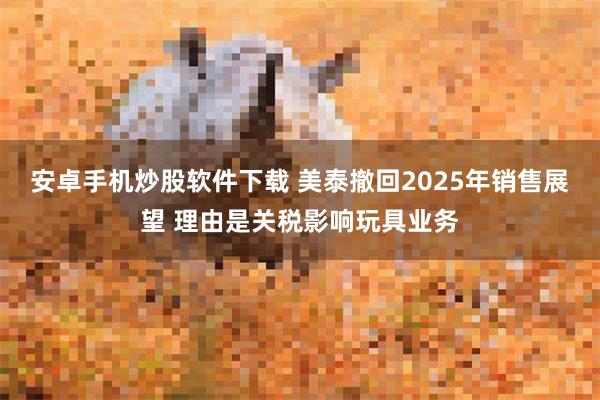 安卓手机炒股软件下载 美泰撤回2025年销售展望 理由是关税影响玩具业务