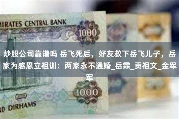 炒股公司靠谱吗 岳飞死后，好友救下岳飞儿子，岳家为感恩立祖训：两家永不通婚_岳霖_贡祖文_金军